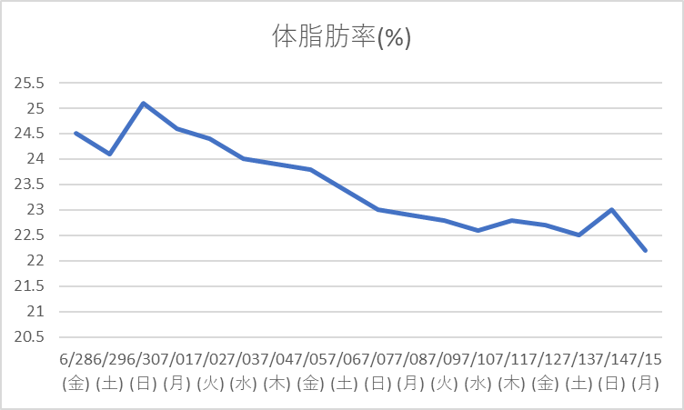体脂肪率のグラフ