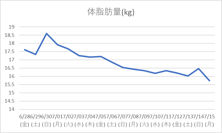 体脂肪量のグラフ