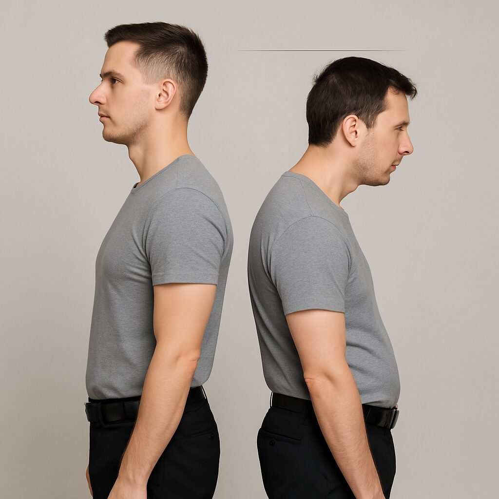 いい姿勢と悪い姿勢の比較