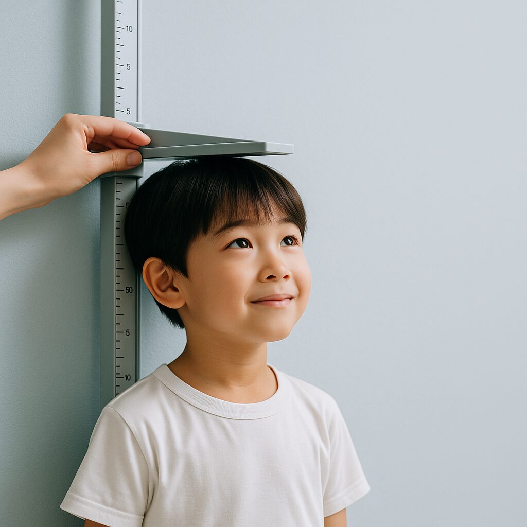 身長を測る子供